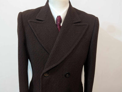 Sublime manteau croisé marron en laine