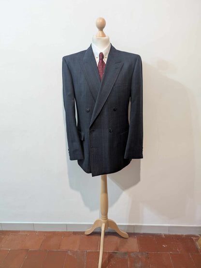 Magnifique costume croisé bleu a carreau