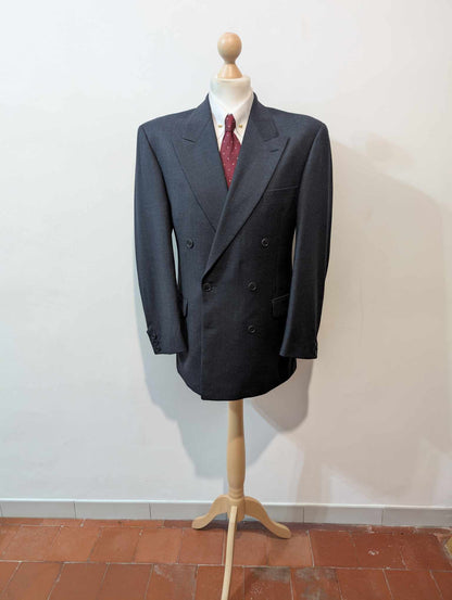 Sublime costume croisé bleu marine en laine