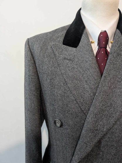 Impressionnant manteau croisé Chesterfield en laine