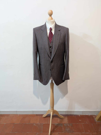 Magnifique costume 3 pièces gris violet