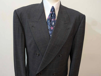 Majestic Checkered Double-Breasted Wool Suit