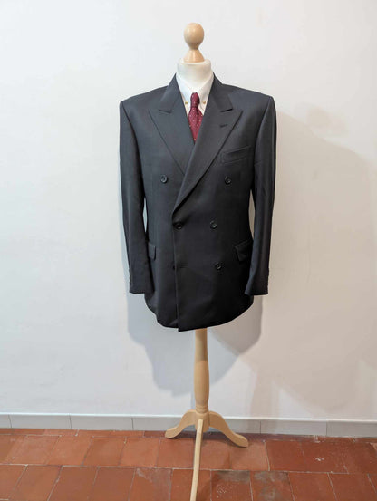 Incroyable costume croisé de couleurs gris anthracite en laine