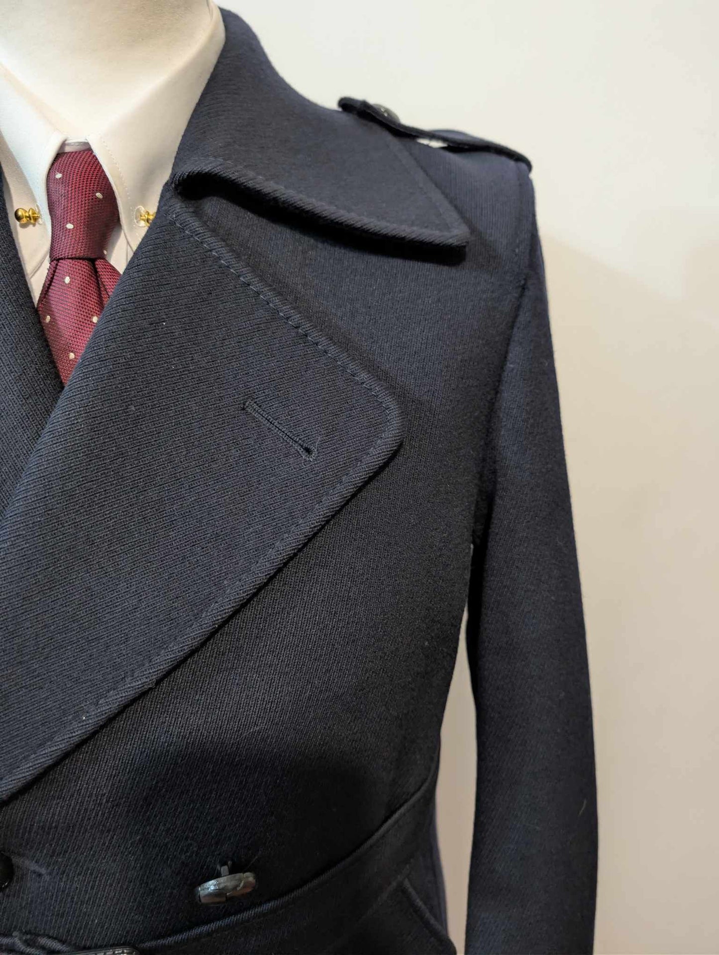 Magnifique trench coat bleu marine en laine