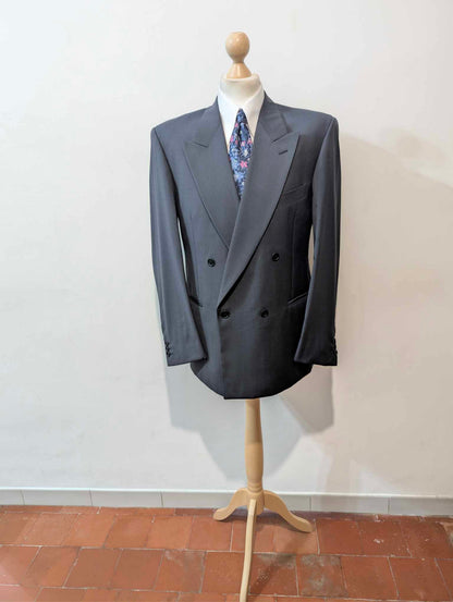 Ravissant costume croisé bleu marine en laine froide