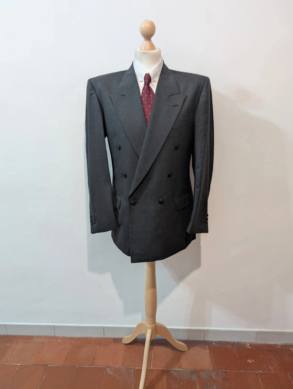 Légendaire costume croisé gris en laine froide