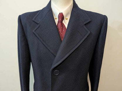Classique manteau droit bleu marine en laine