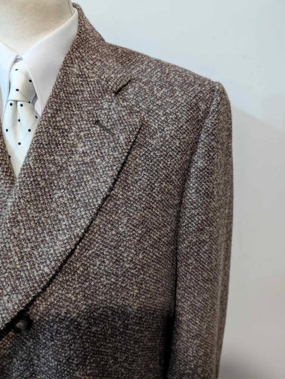 Élégant manteau marron en tweed