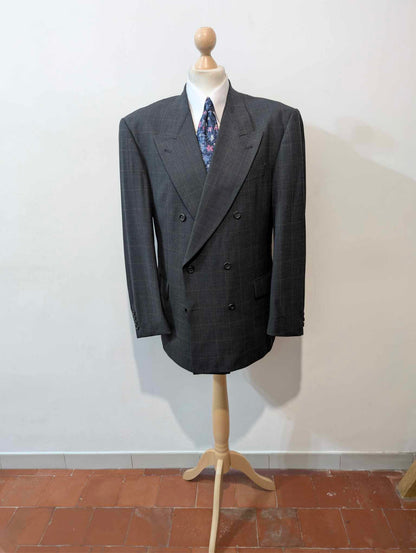 Majestic Checkered Double-Breasted Wool Suit