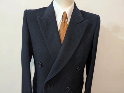 Wunderschöner marineblauer zweireihiger Mantel