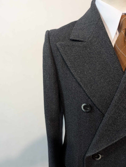 Magnifique manteau croisé en tweed