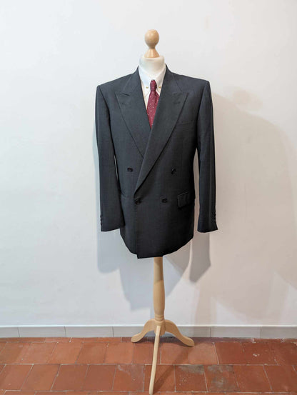 Classic gray wool double-breasted suit