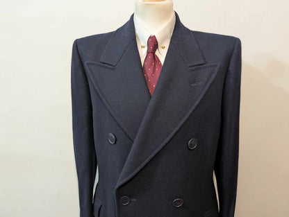 Extraordinaire manteau croisé bleu marine