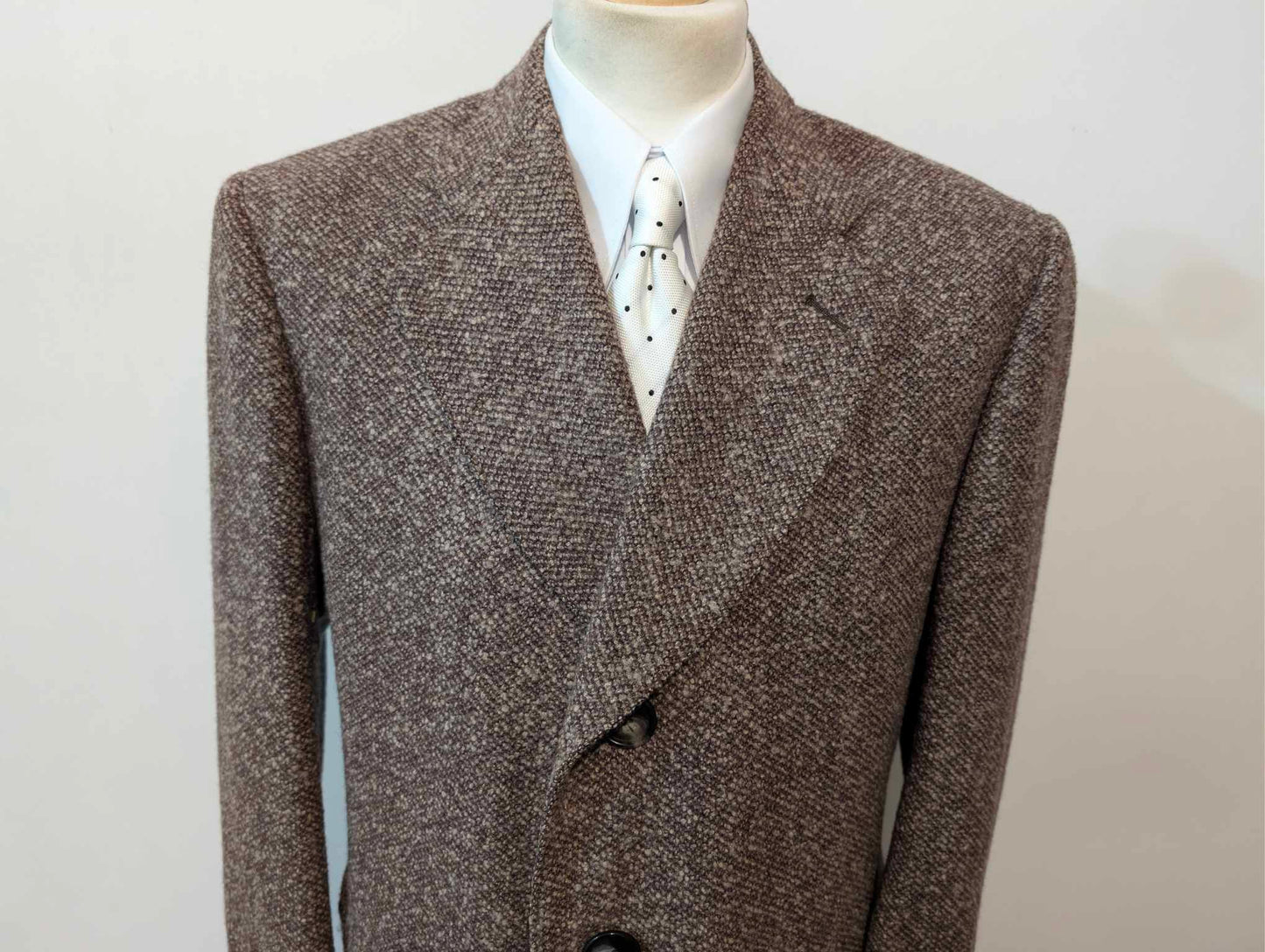 Élégant manteau marron en tweed