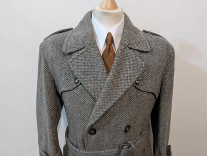 Robuste trench coat en tweed