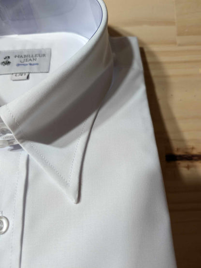 Cotton blend point collar shirt