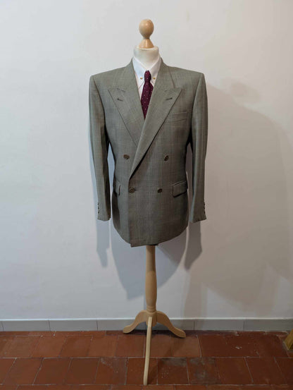 Magnifique costume croisé à carreaux en laine