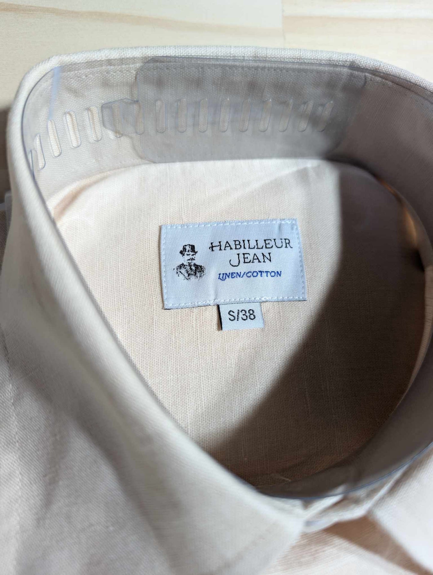 Chemise col français en lin et coton vintage