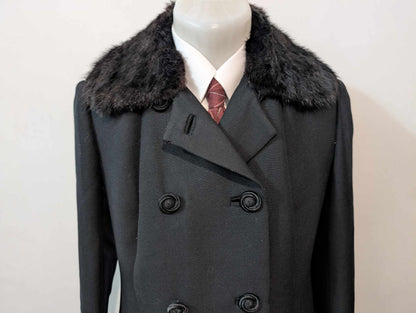 Mignon manteau croisé noir femme