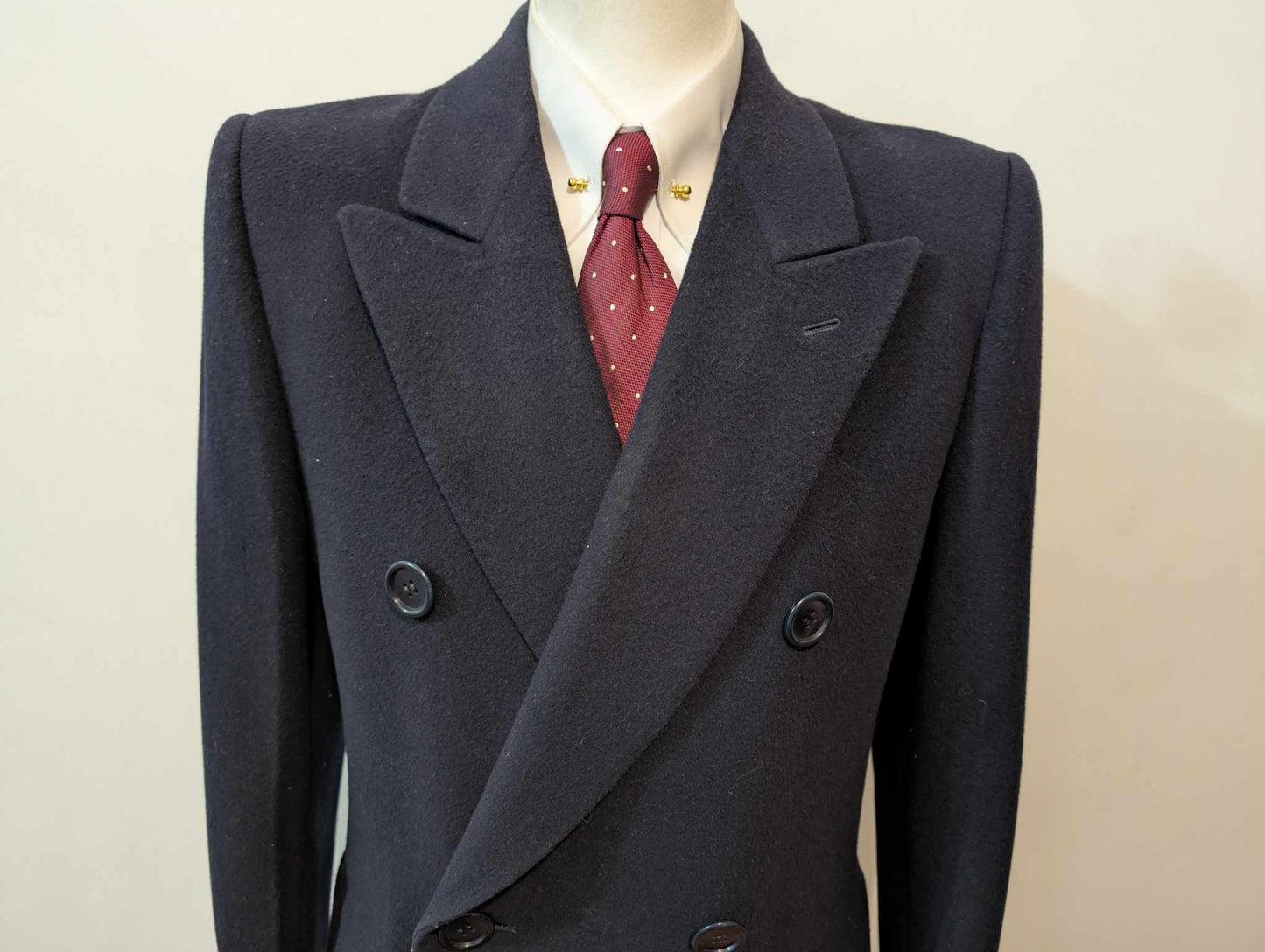 Exceptionnel manteau croisé bleu marine