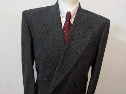 Fantastique costume croisé en flanelle de laine