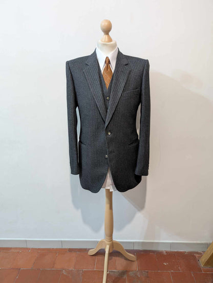 Incroyable costume 3 pièces pinstripe en flanelle lourde