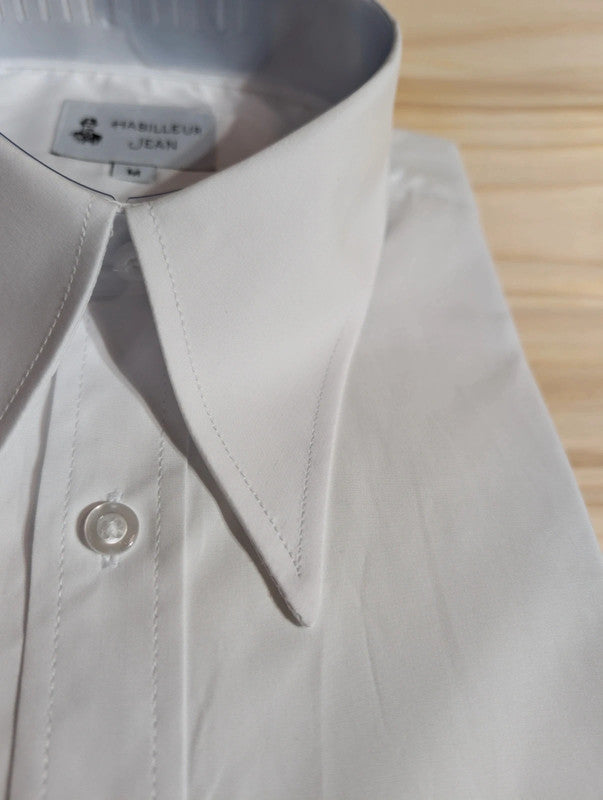 Cotton shirt with point collar Close 10cm