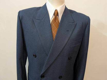 Superbe costume croisé bleu marine en laine