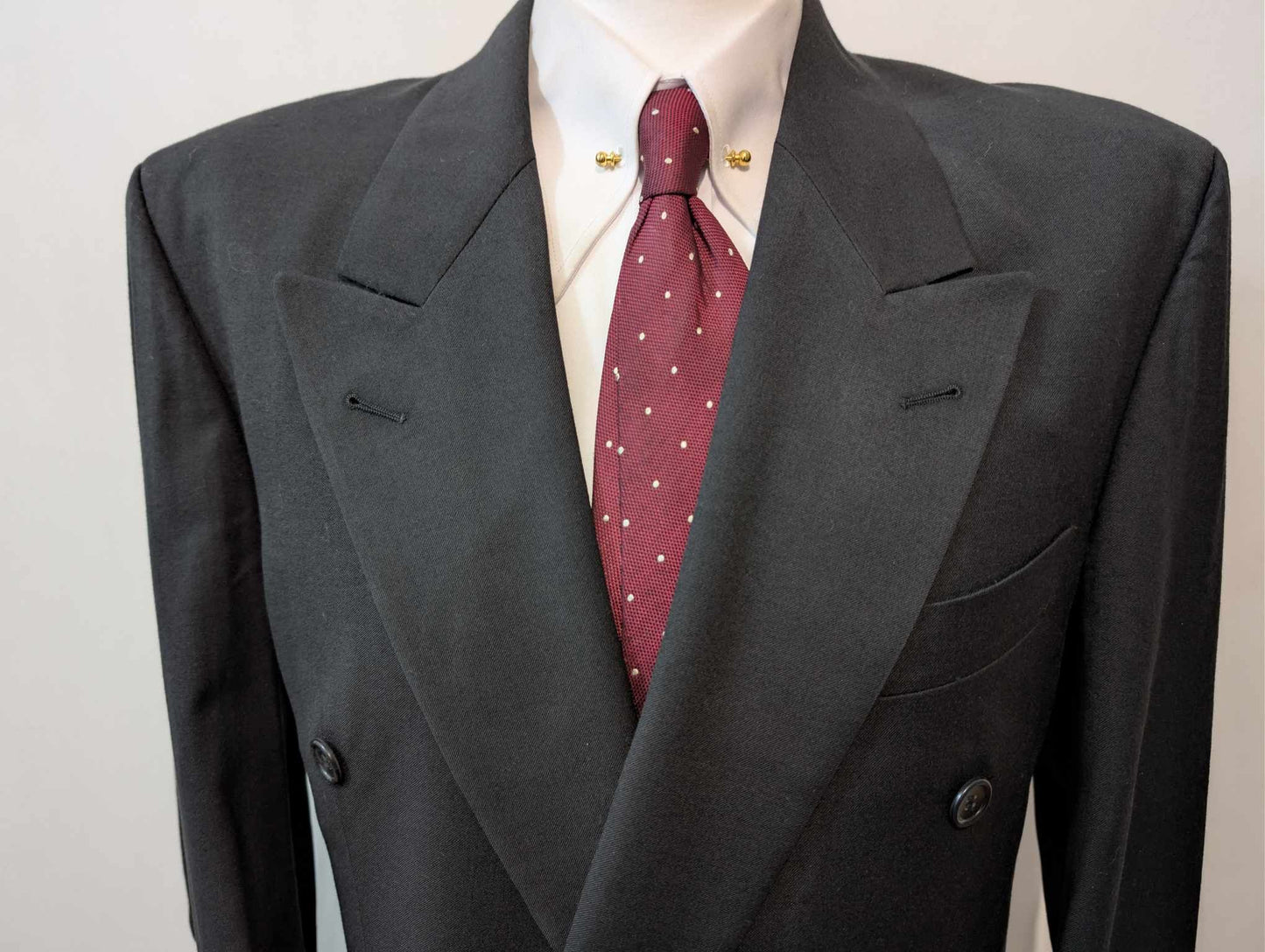 Classique costume croisé gris en laine