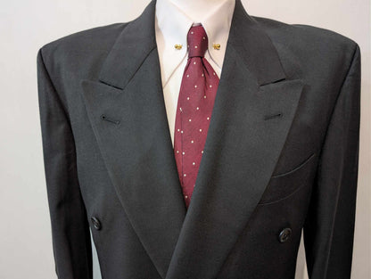 Classique costume croisé gris en laine