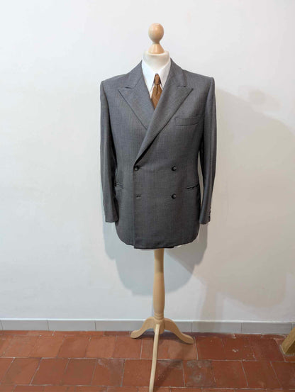 Außergewöhnlicher, zweireihiger grauer Wollanzug