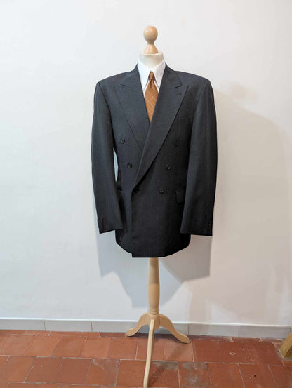 Classique costume croisé pinstripe en laine