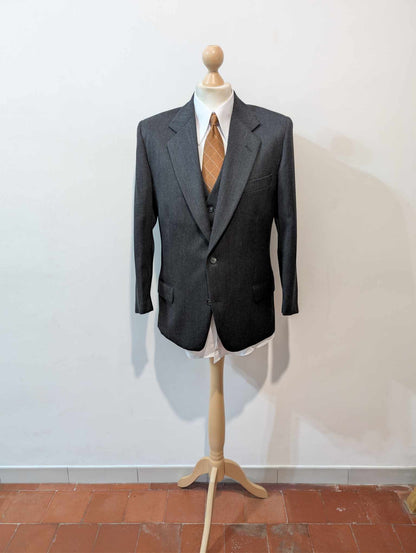 Fabuleux costume 3 pièces de couleur gris en flanelle