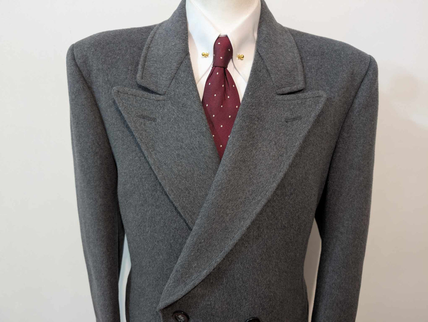 Exceptionnel manteau croisé gris