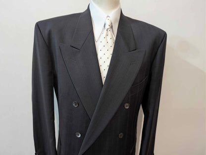 Extraordinaire costumes croisé gris en laine