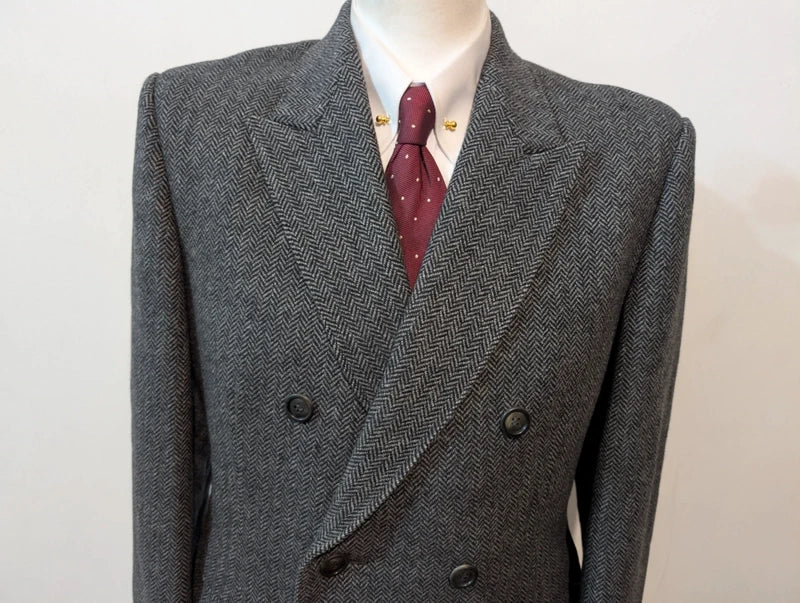 Magnifique manteau croisé en tweed