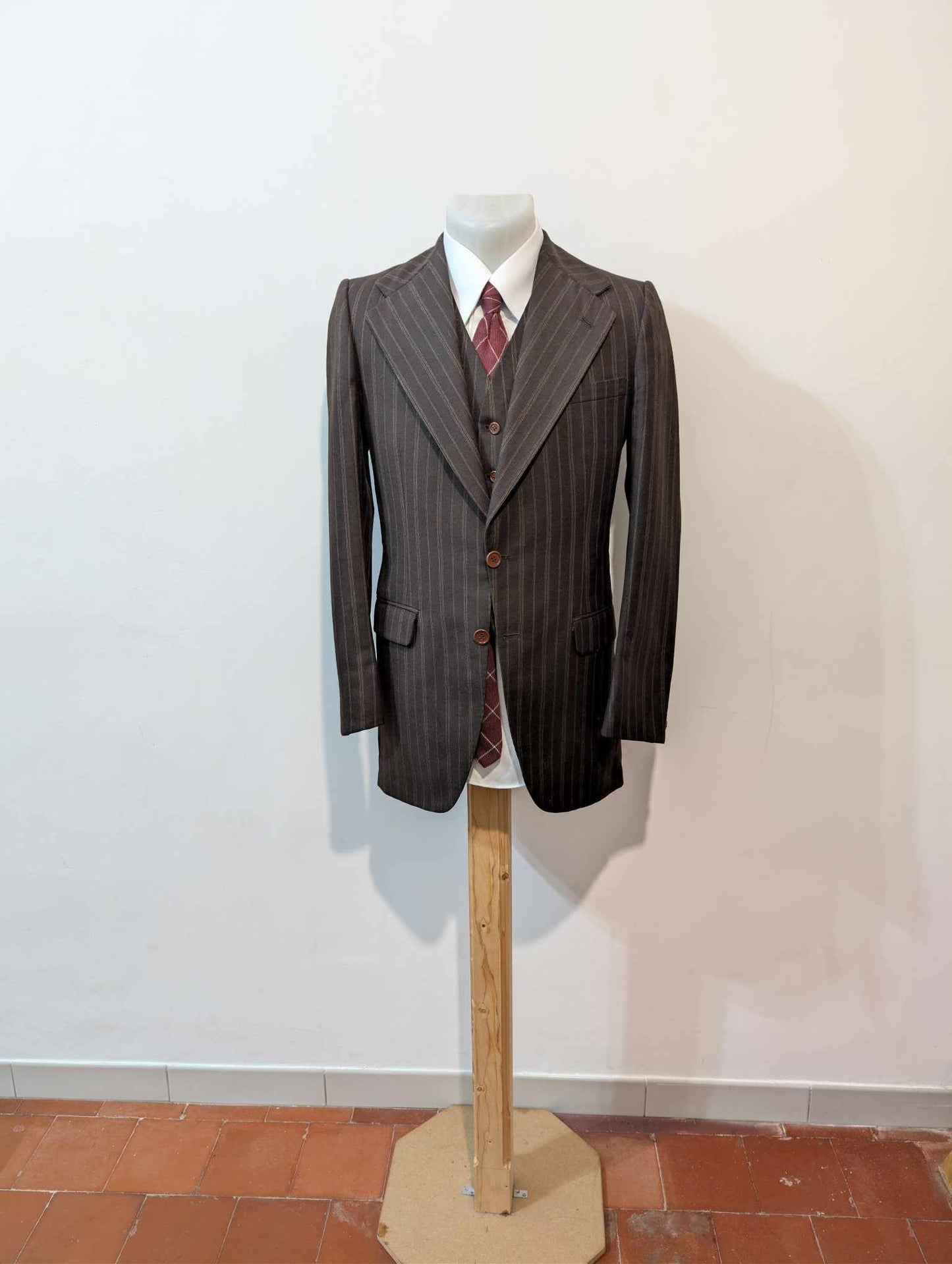 Fabuleux costume 3 pièces pinstripe en laine