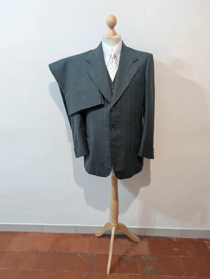 Fabuleux costume 3 pièces vert en laine épaisse