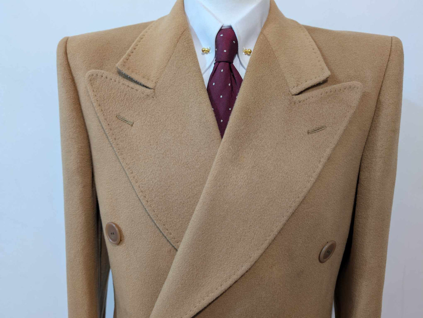 Lumineux manteau croisé camel en laine