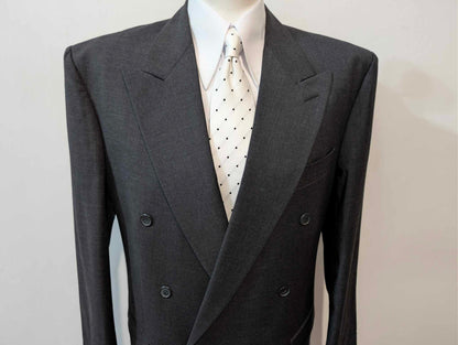 Élégant costumes croisé gris en laine froide