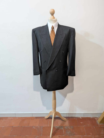 Méchant costume croisé pinstripe en laine