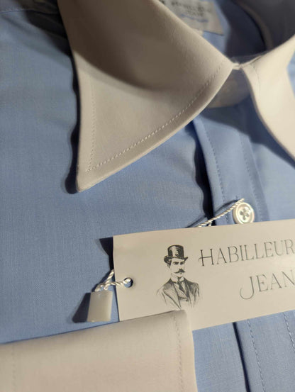 Cotton blend French collar shirt