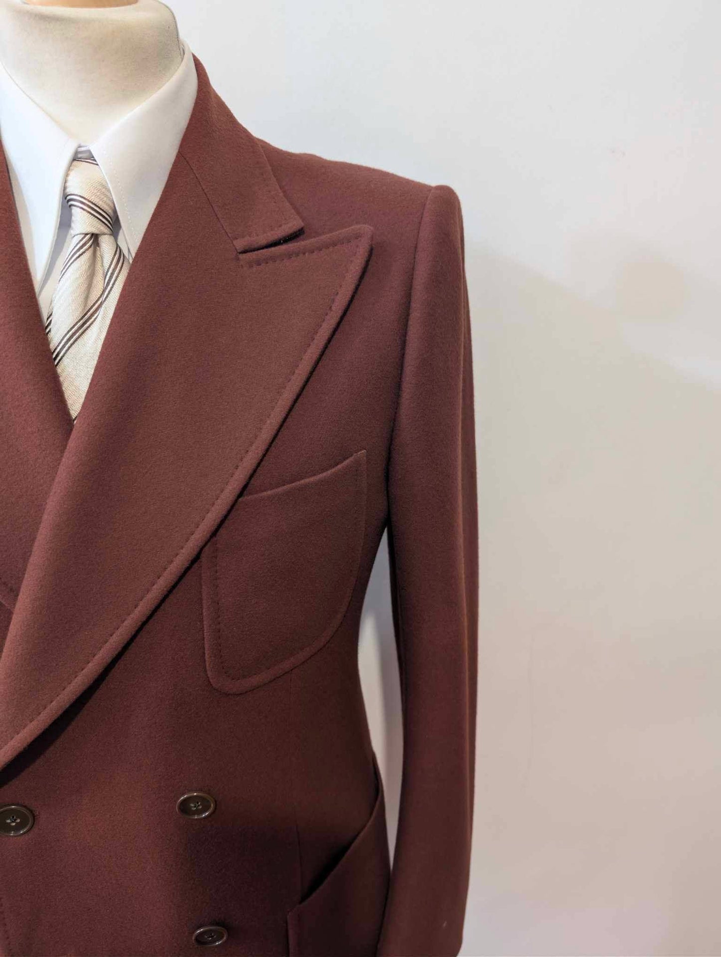 Veste croisé bordeaux en flanelle lourde