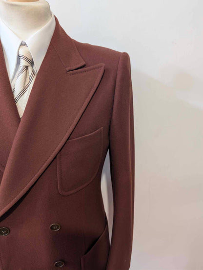 Veste croisé bordeaux en flanelle lourde