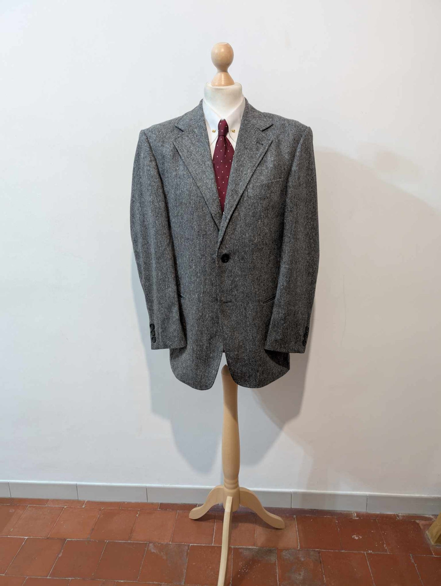 Rarissime costume gris en tweed