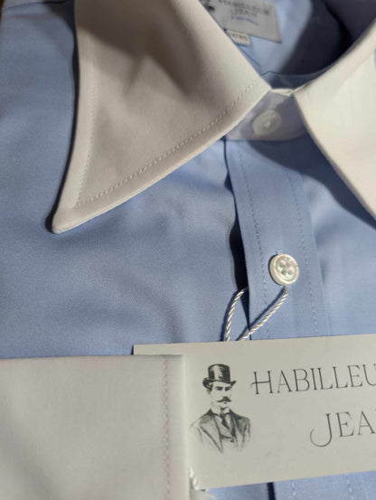 Double-twisted French collar shirt
