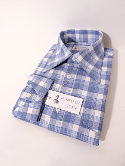 Chemise en flanelle à carreaux bleus