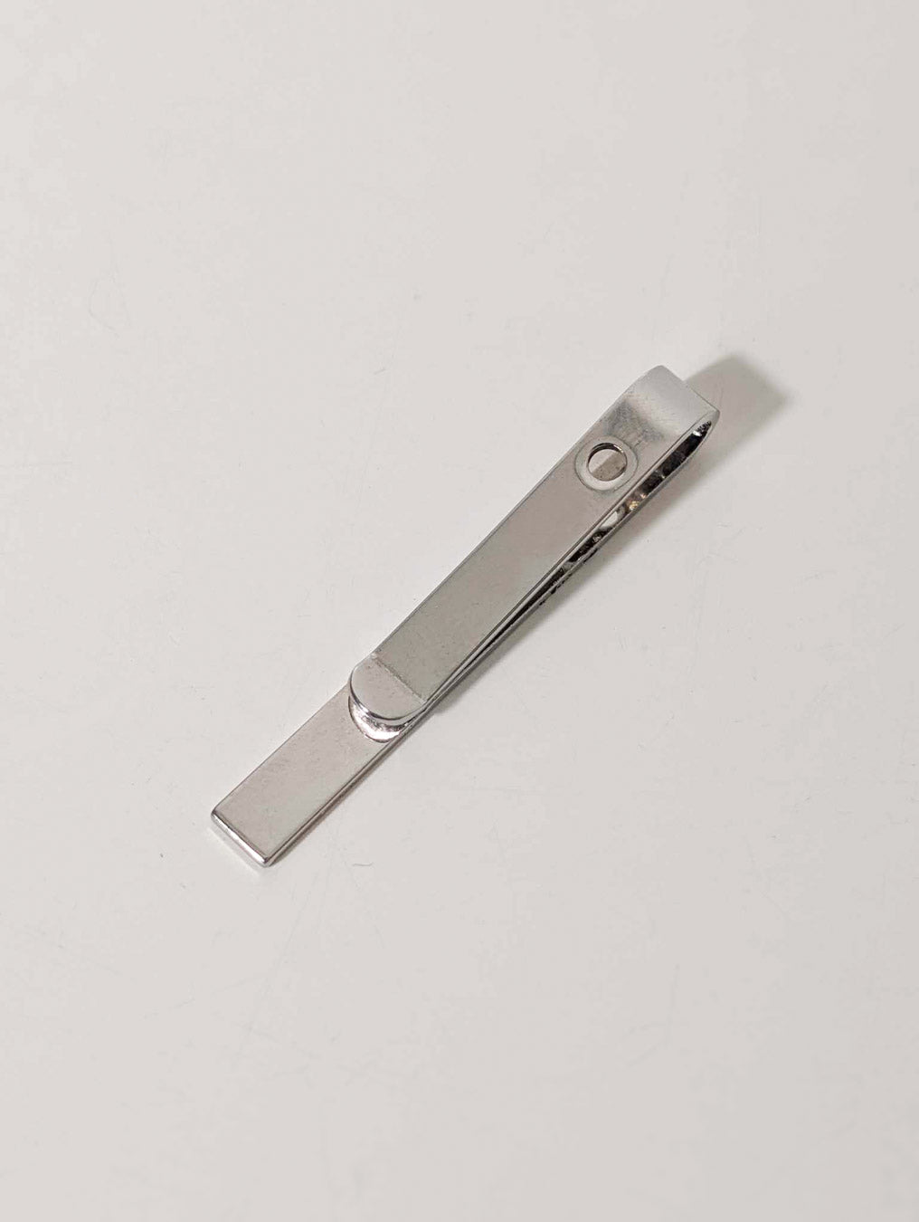 Pince à cravate vintage – Acier inoxydable gris argenté brossé