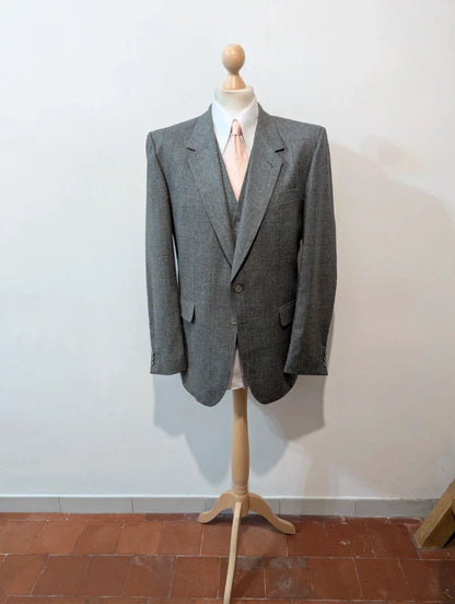 Fabulous heavy flannel grey 3 piece suit