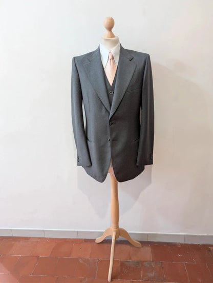 Magnificent gray flannel 3-piece suit